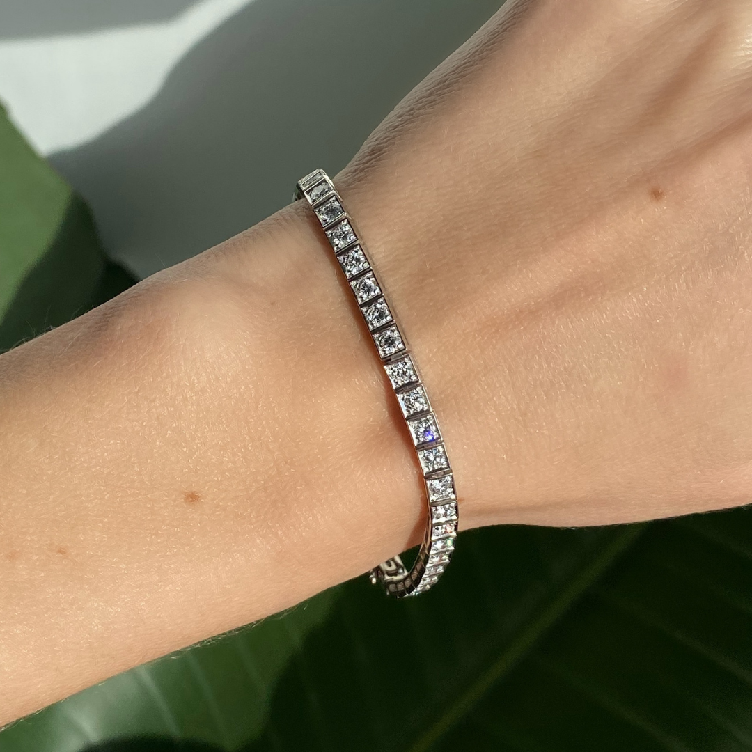 צמיד טניס מרובע