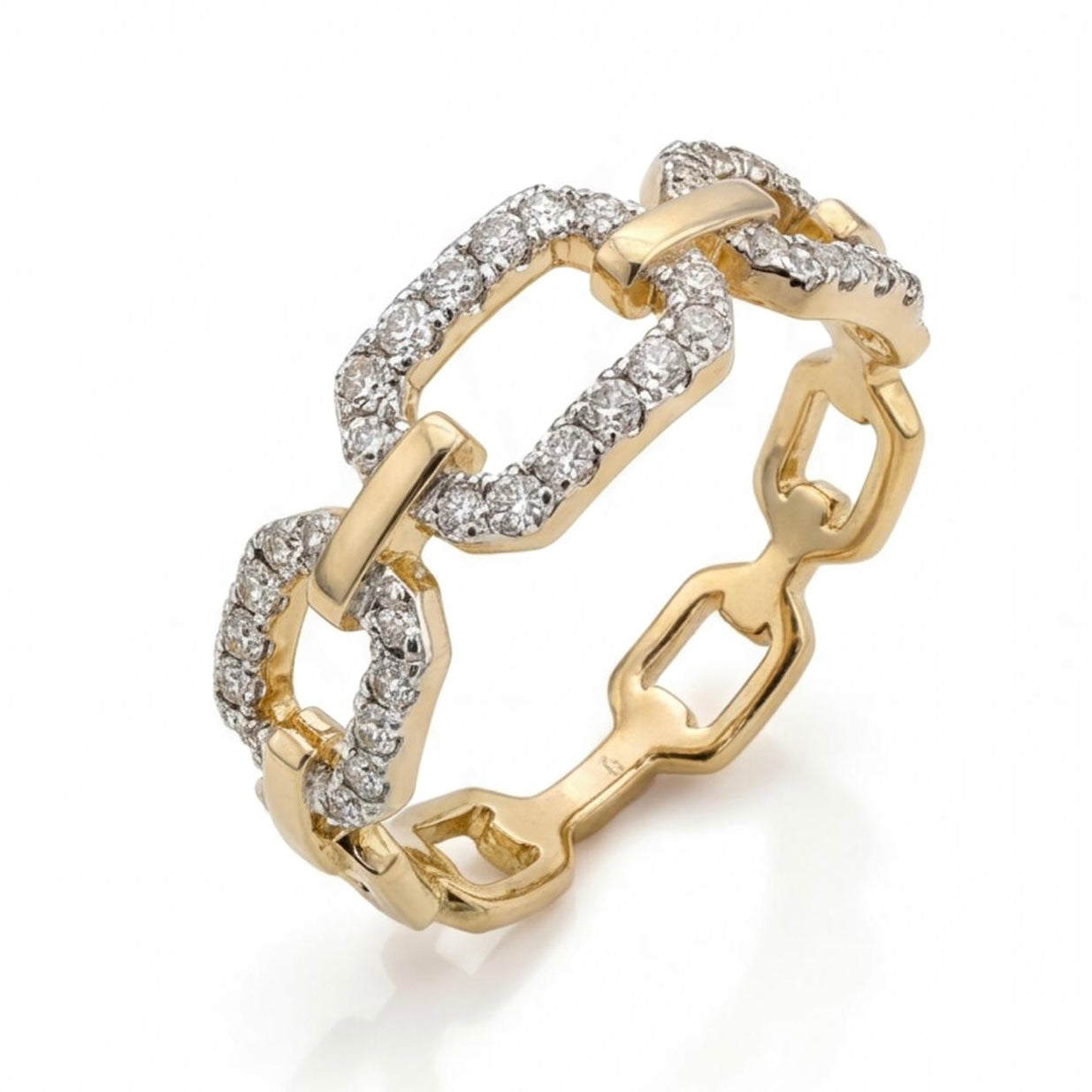 טבעת זהב 14K צהוב יהלומים 0.24 קראט מק״ט 966