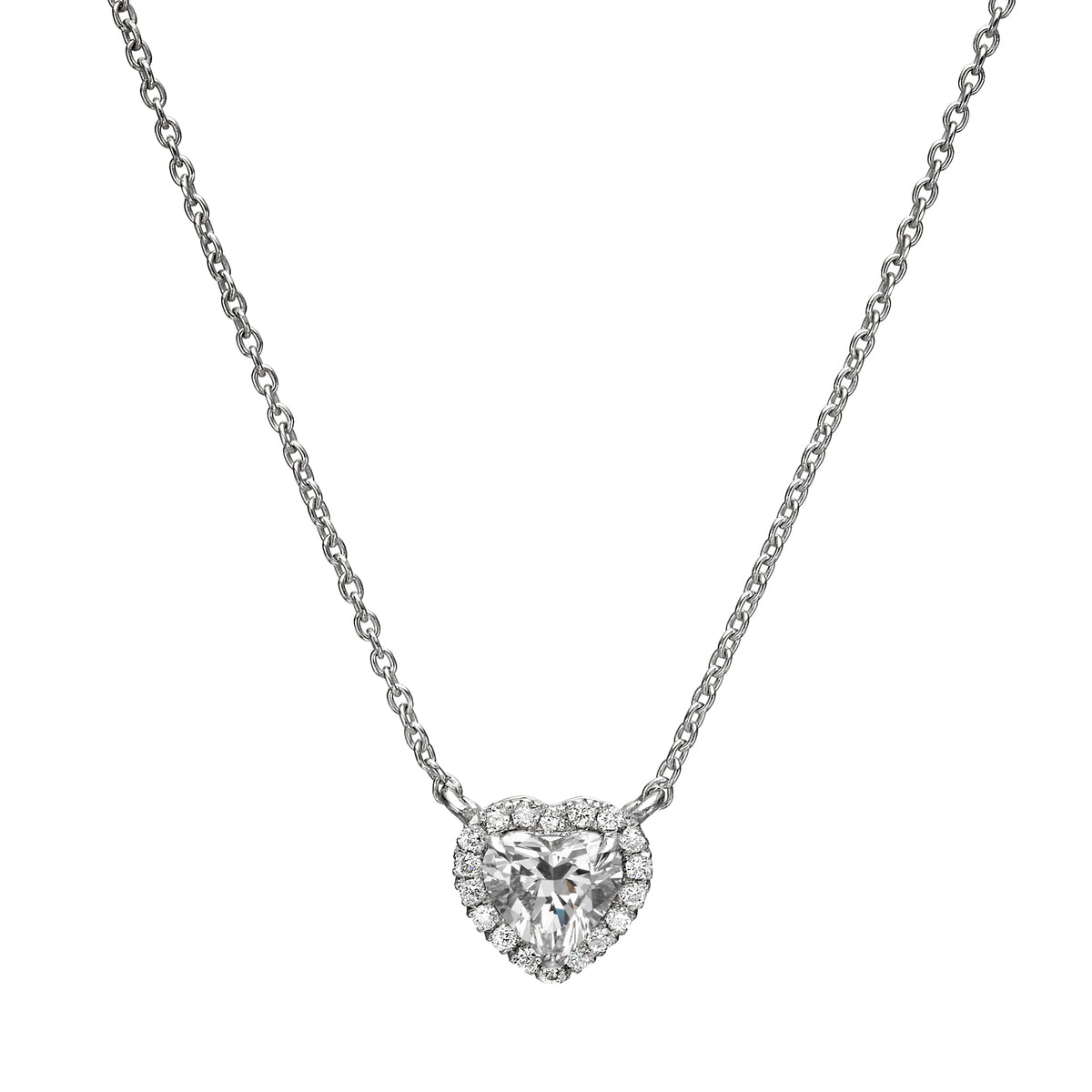 תליון יהלומים בעיצוב לב