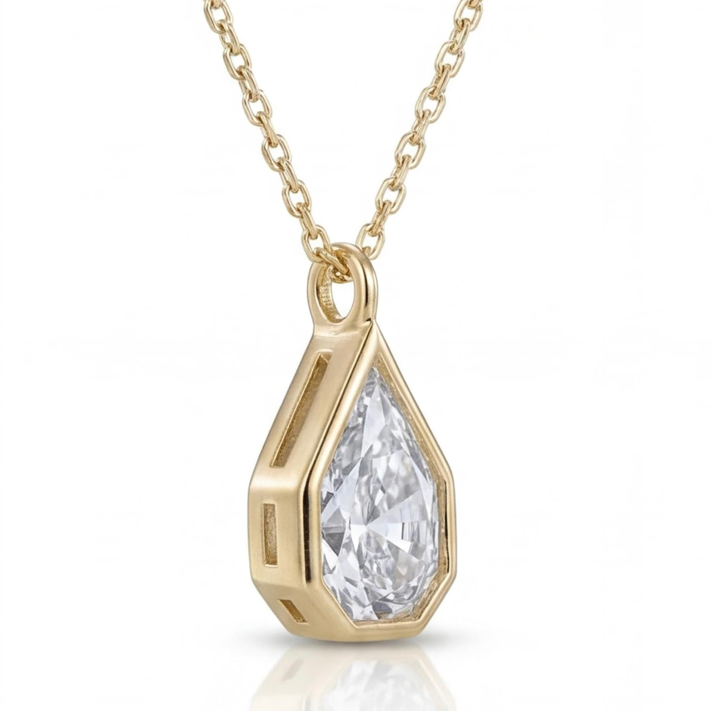 שרשרת זהב 14K צהוב יהלום 0.51 קראט מק״ט 992