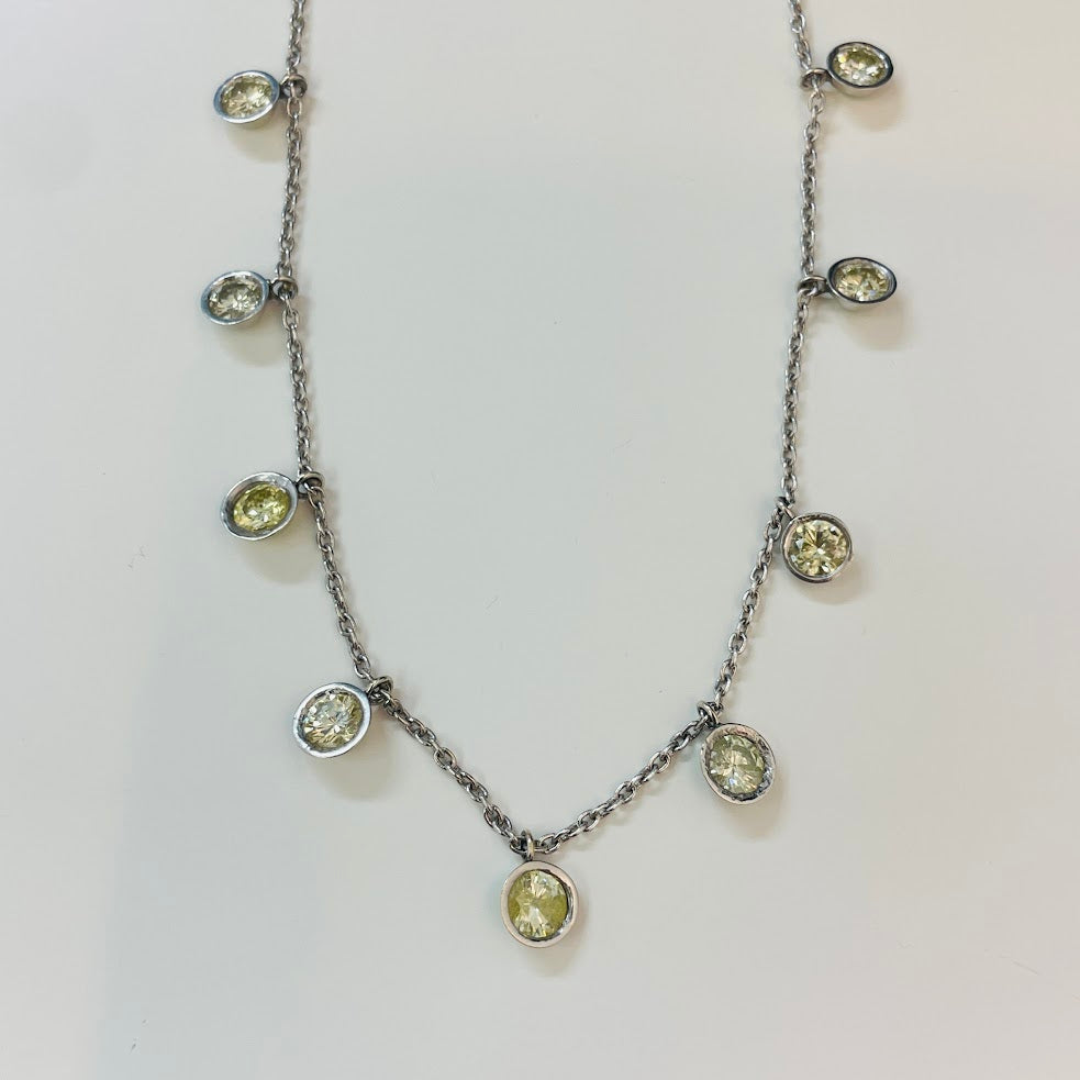 שרשרת זהב לבן 14K משובצת יהלומים טבעיים 3.25 קראט צבע I-J נקיון VS-SI מק"ט 421