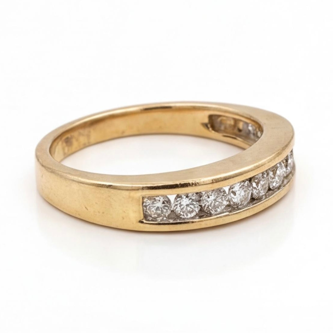 טבעת פס זהב 14K צהוב יהלומים 0.36 קראט מק״ט 963