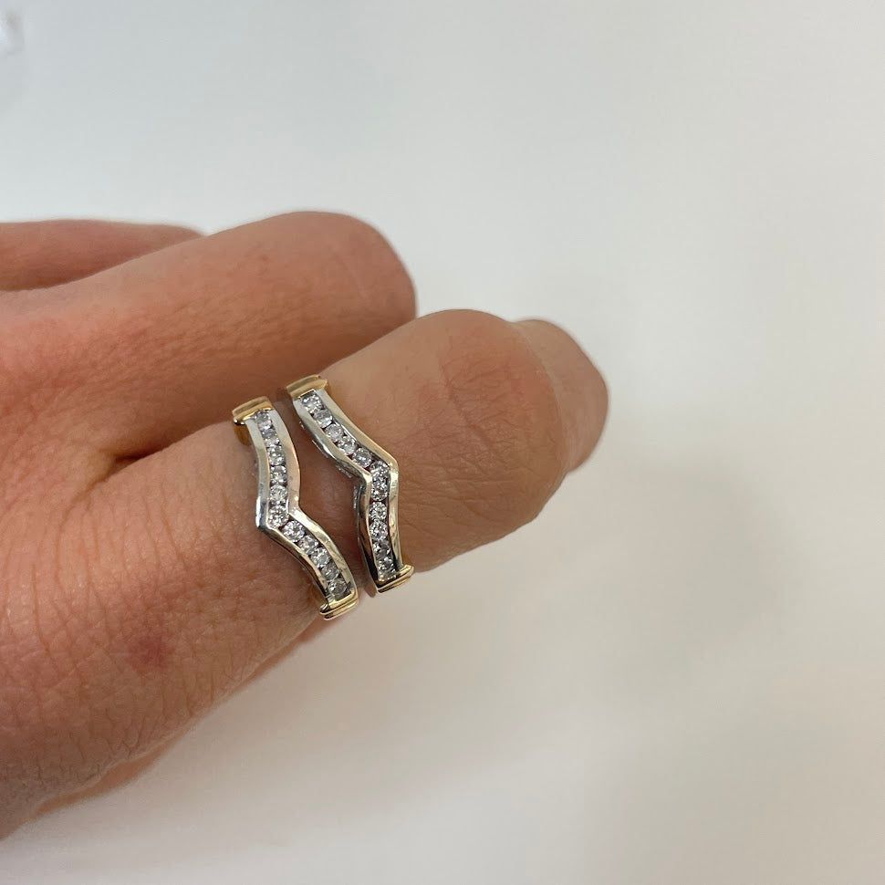 טבעת זהב 14K משובצת יהלומים טבעיים 0.35 קראט צבע F נקיון SI מק"ט 151