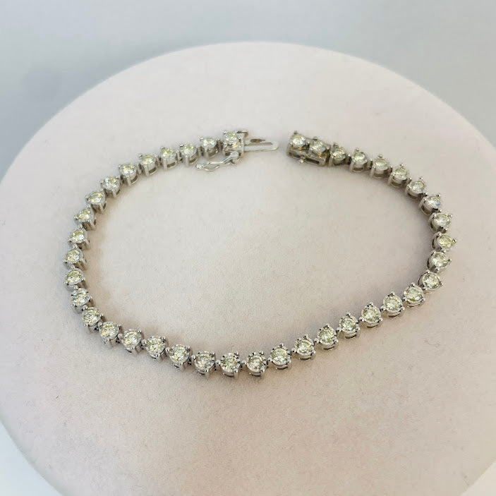 צמיד טניס זהב לבן 14K משובץ 1.20 קראט יהלומים טבעיים צבע F נקיון VS מק"ט 436