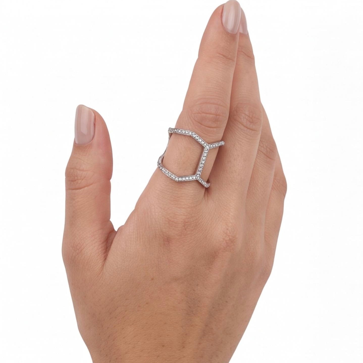 טבעת 14K כפולה יהלומים טבעיים 0.36 קראט מק״ט 1103