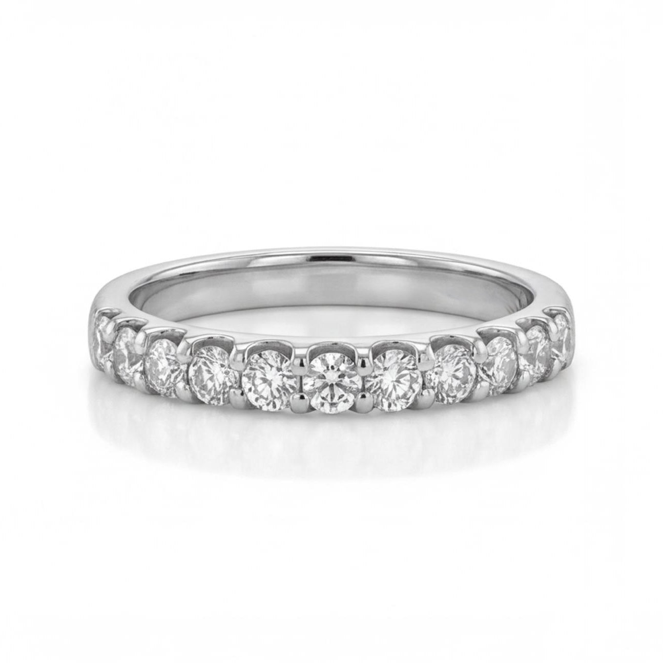 טבעת פס זהב 14K לבן יהלומים 0.30 קראט מק״ט 969