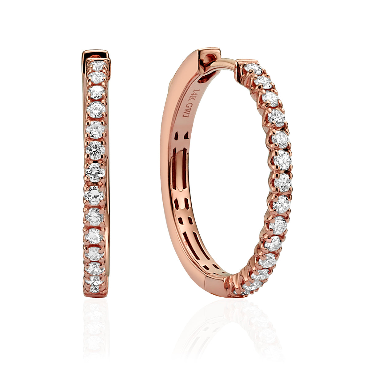 עגילי חישוק 0.50 קראט