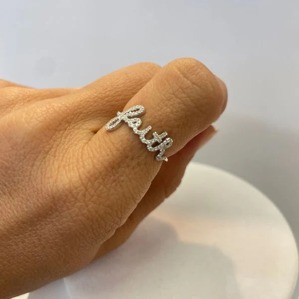 טבעת זהב 14K יהלומים "Faith" מק"ט 600