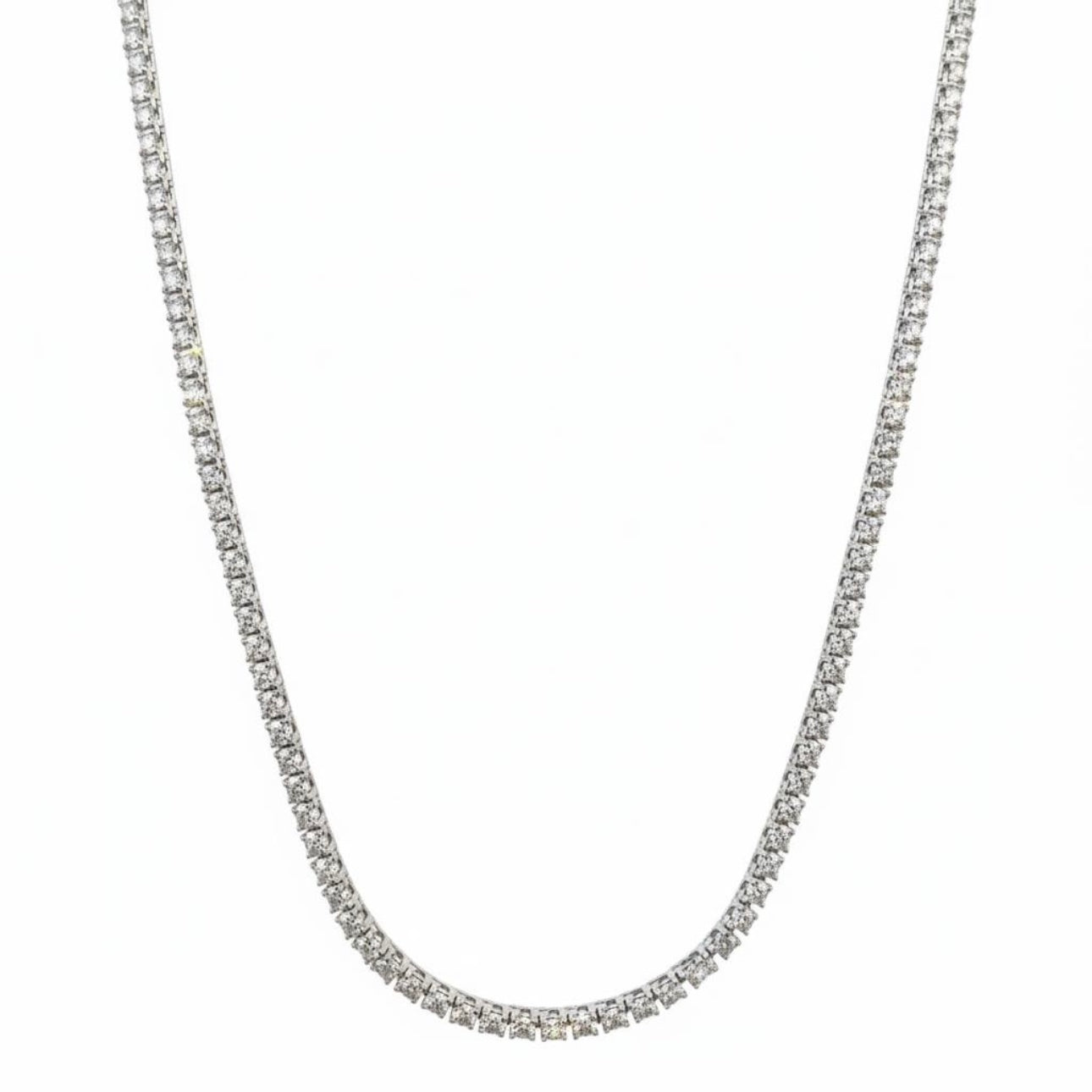 שרשרת קולייר טניס יהלומים טבעיים 7.74 קראט צבע F ניקיון VS זהב 18K לבן מק״ט 813