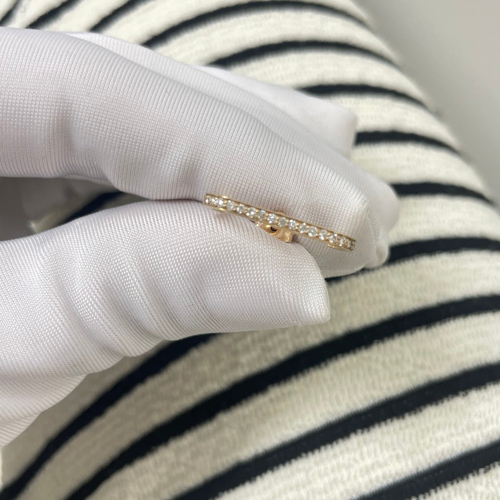 עגיל אליקס רוז גולד 14K משובץ 0.15 קראט יהלומים טבעיים צבע F נקיון VS מק"ט 2201