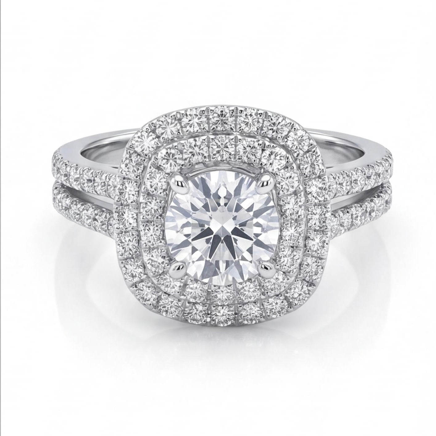 טבעת זהב 18K לבן יהלומים טבעיים 1.40 קראט מק״ט 1029