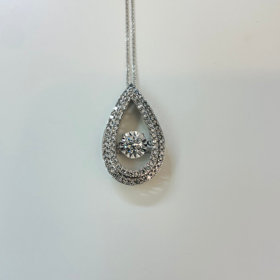 שרשרת זהב לבן 14K משובצת 1.25 קראט יהלומים טבעיים צבע F נקיון VS מק"ט 427