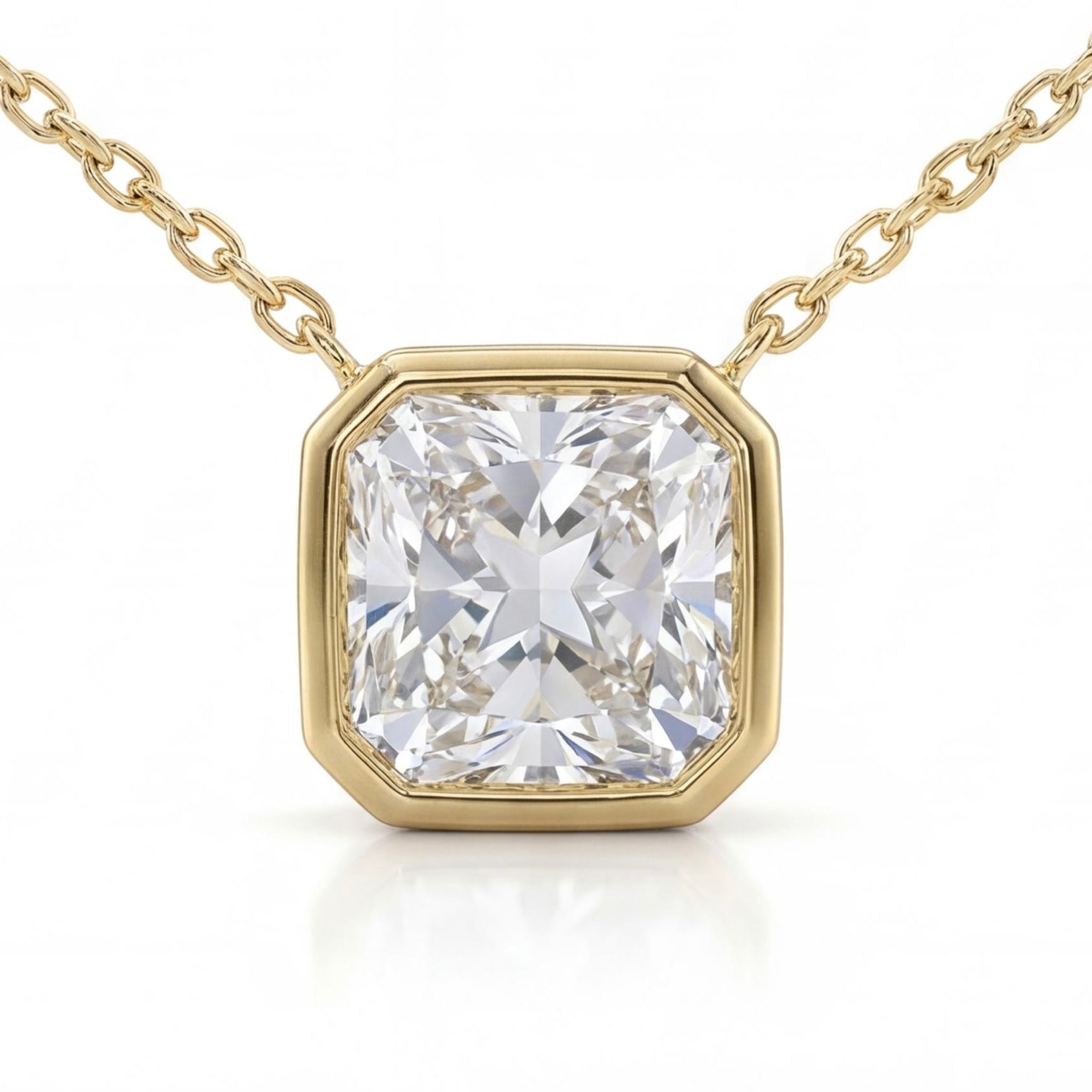 שרשרת זהב 14K צהוב יהלום רדיאנט טבעי מטופל 1.16 קראט מק״ט 991