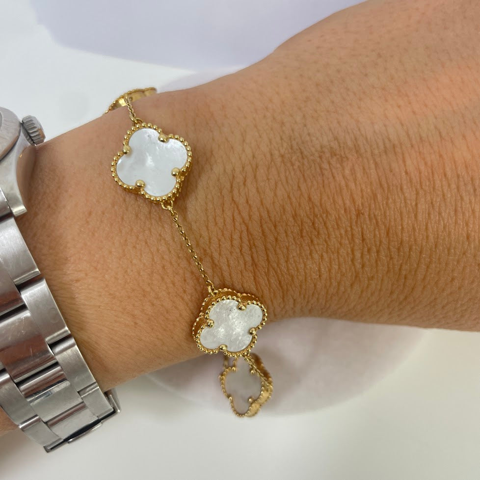 צמיד תלתנים גדולים זהב 14K צהוב מק"ט 488