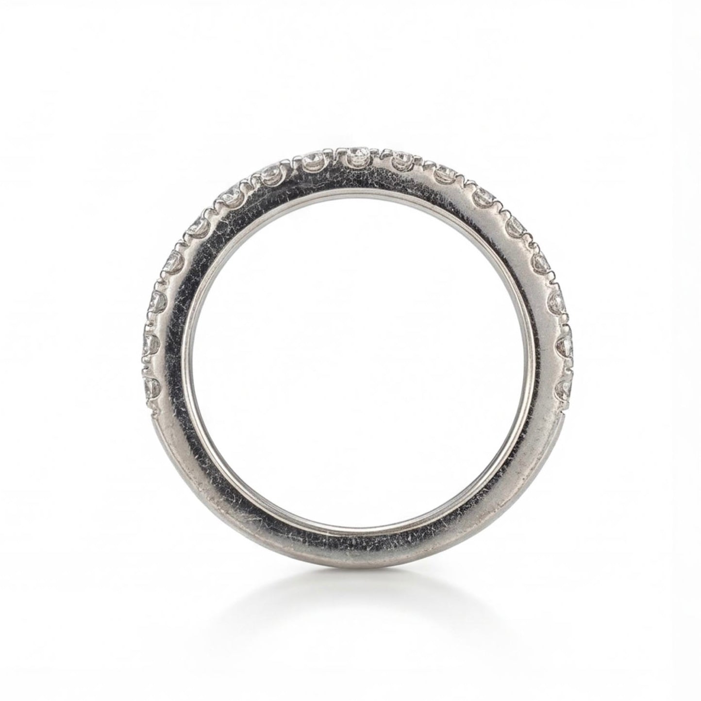 טבעת פס זהב 14K לבן יהלומים 0.25 קראט מק״ט 971