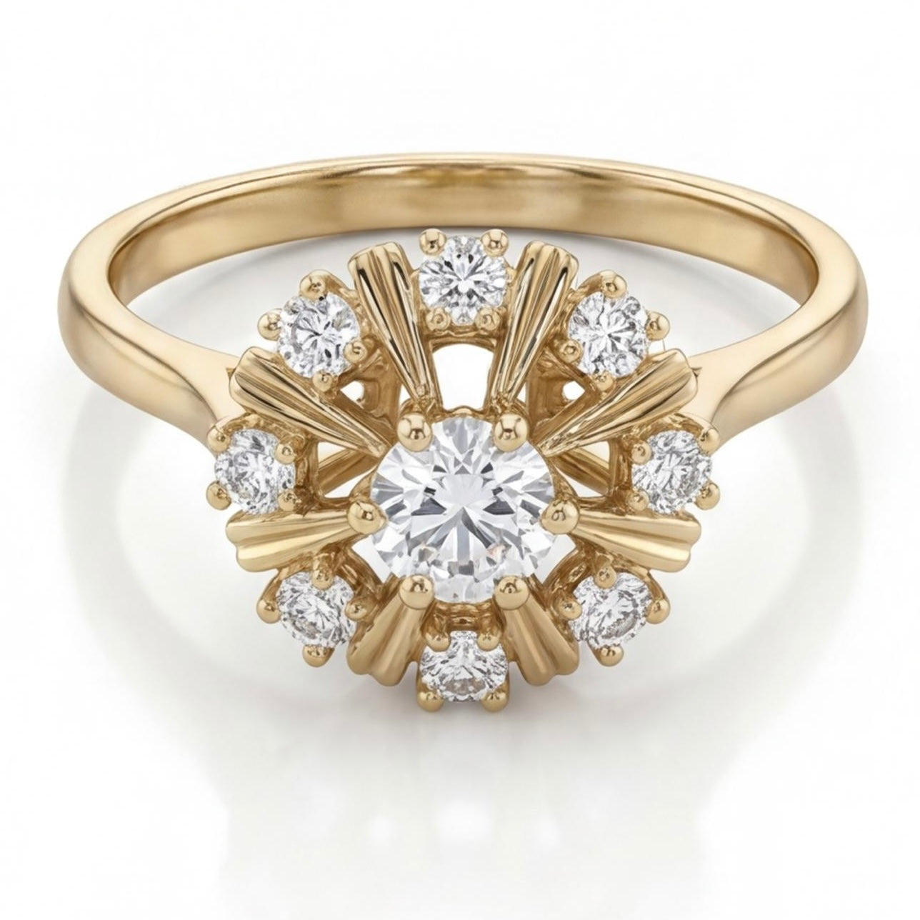 טבעת זהב 14K צהוב יהלומים 0.25 קראט מק״ט 957