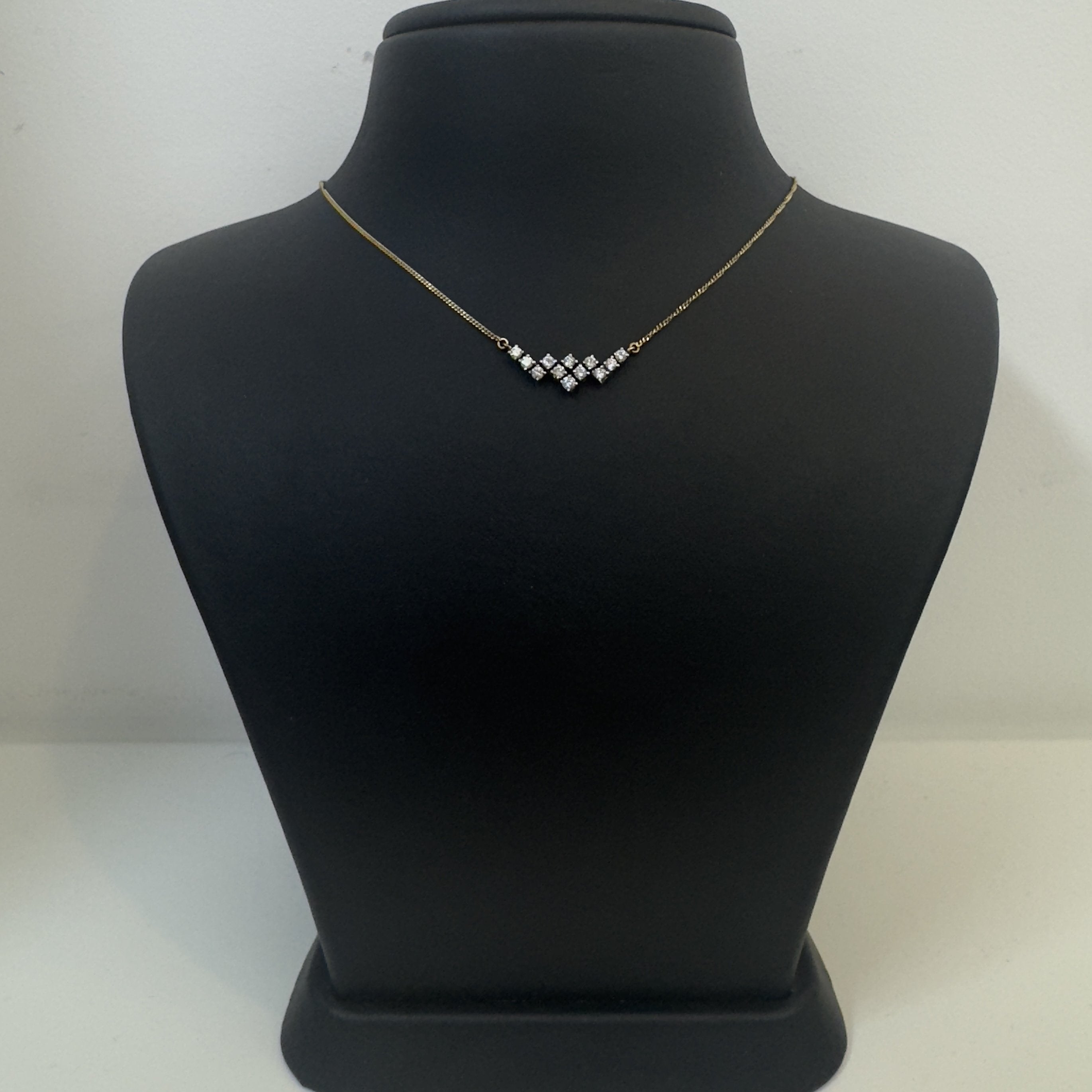 שרשרת יהלומים 0.45 קראט צבע F ניקיון VS זהב 14K תליון לבן שרשרת צהובה מק״ט 580