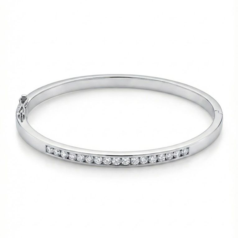 צמיד קשיח זהב 14K יהלומים 1.00 קראט מק"ט J112