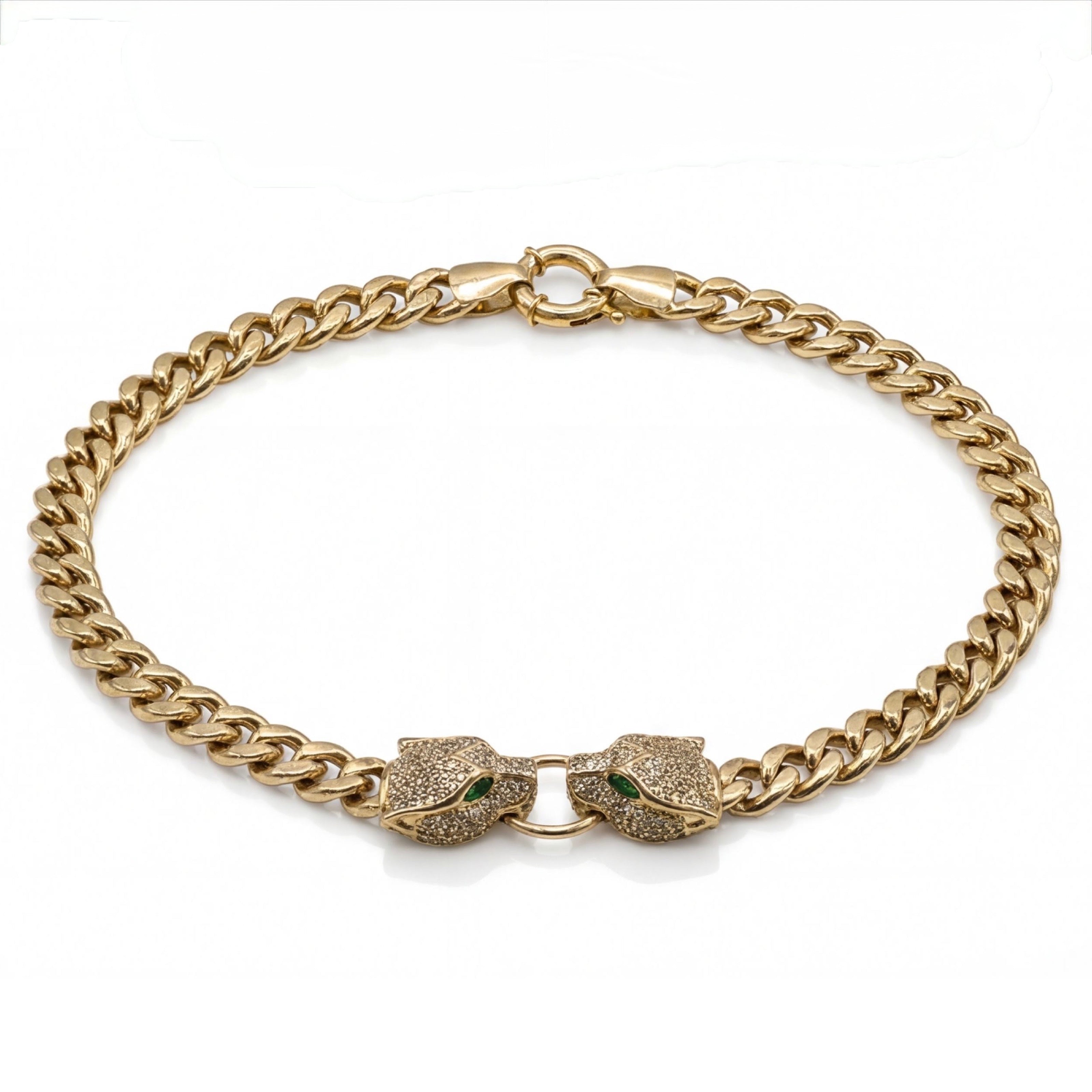 שרשרת חוליות זהב 10K זוג נמרים מק״ט 846