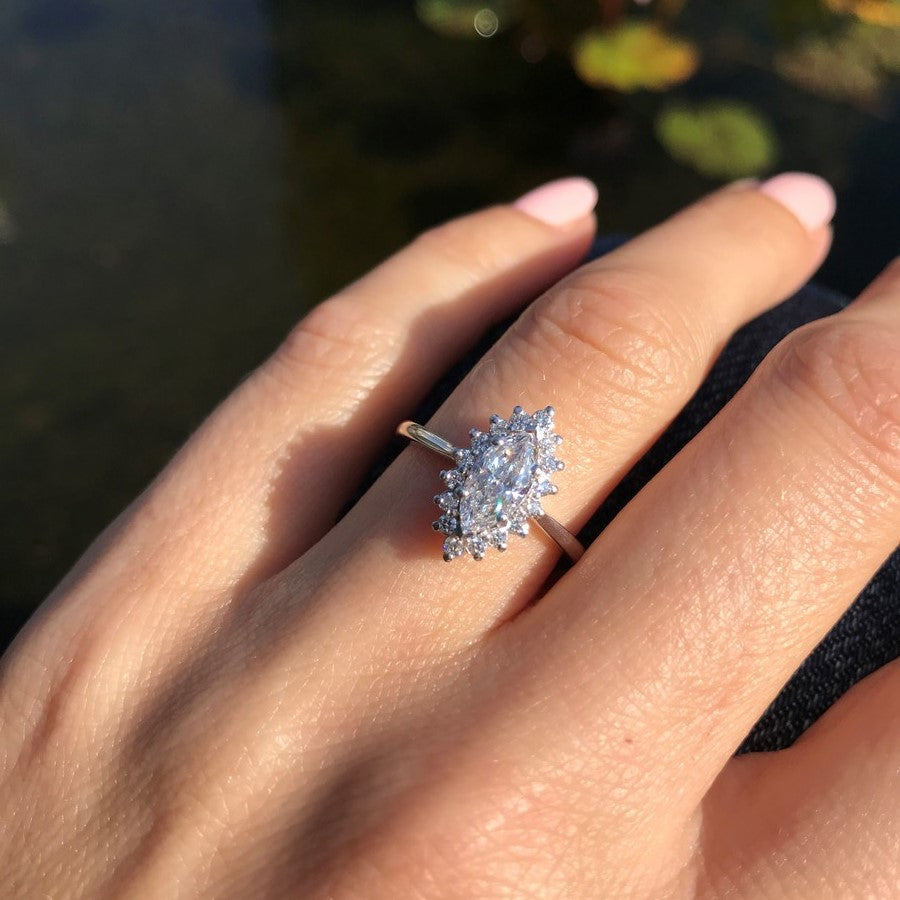 טבעת אירוסין יהלום מרקיזה