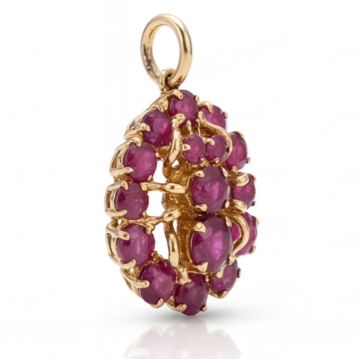 תליון זהב 14K צהוב אבני רובי טבעיות מק״ט 927