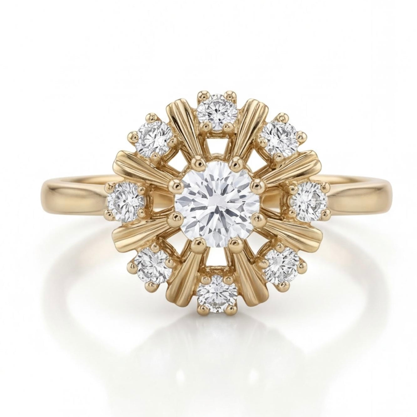 טבעת זהב 14K צהוב יהלומים 0.25 קראט מק״ט 957