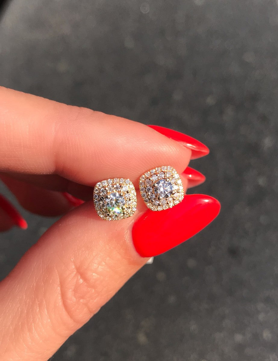 עגילי יהלומים דגם DOUBLE HALO