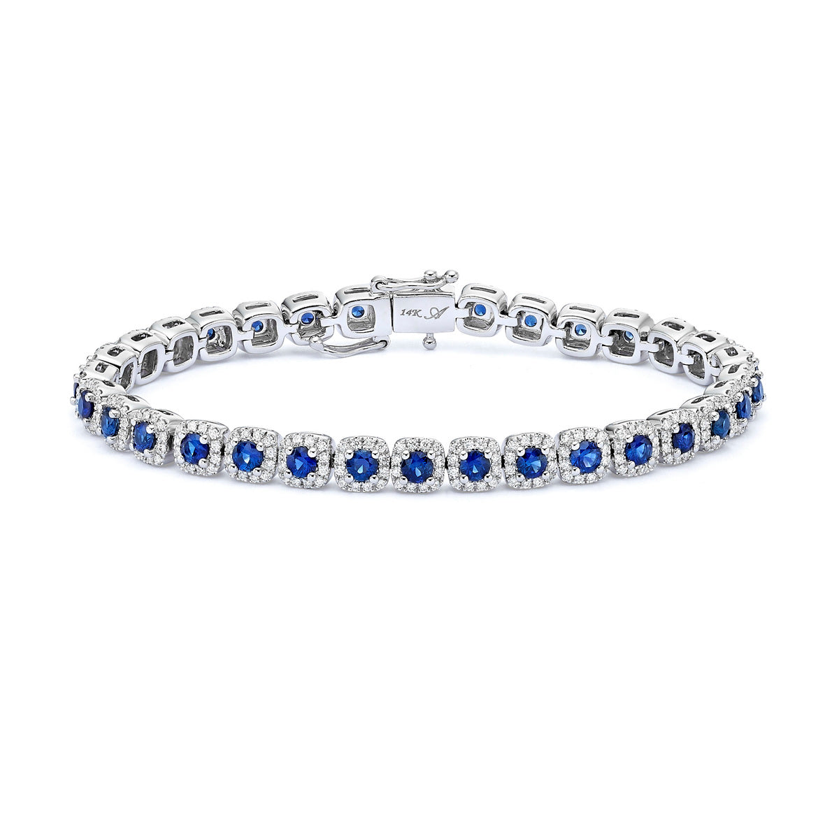 צמיד טניס משובץ ספירים ויהלומים