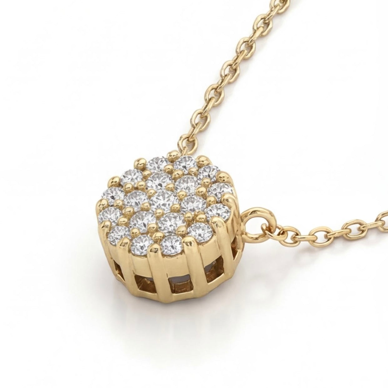 שרשרת זהב 18K צהוב יהלומים מק״ט 990