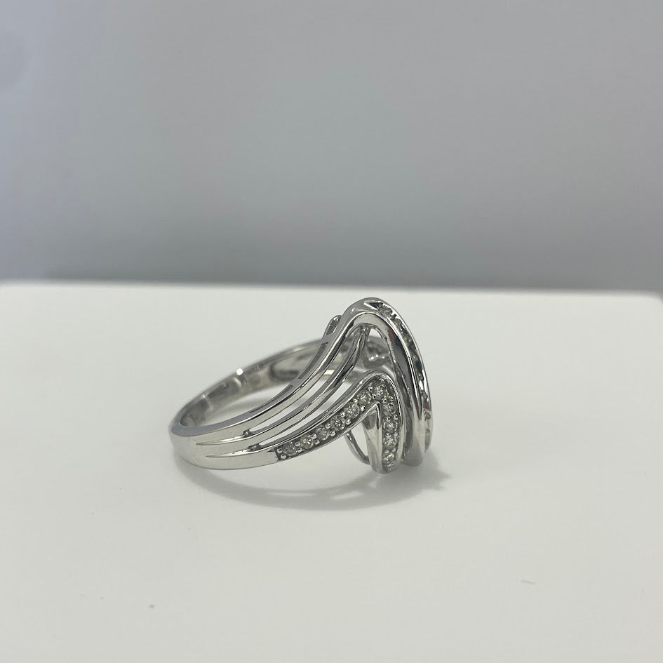 טבעת יהלומים טבעיים 0.29 קראט צבע F ניקיון VS זהב לבן 10K מק"ט 205