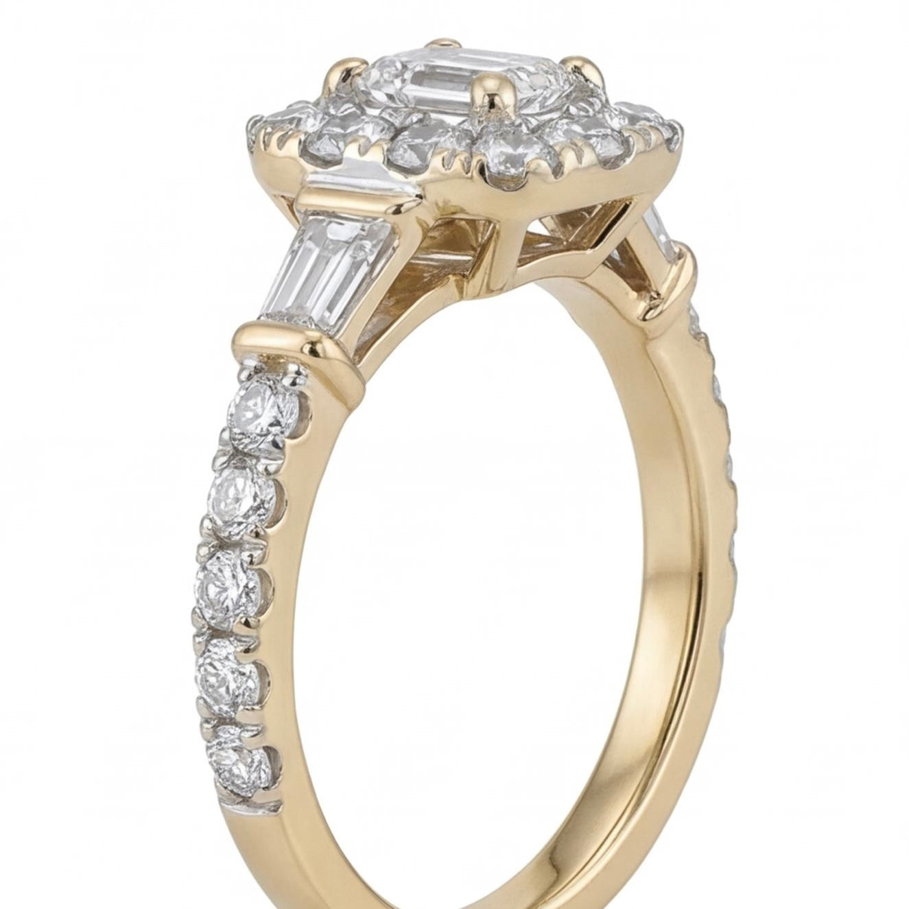 טבעת זהב 14K לבן יהלומים טבעיים 1.00 קראט מק״ט 948