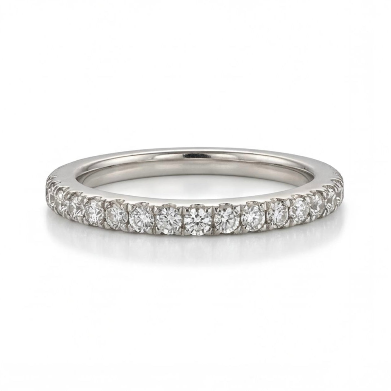 טבעת פס זהב 14K לבן יהלומים 0.25 קראט מק״ט 971