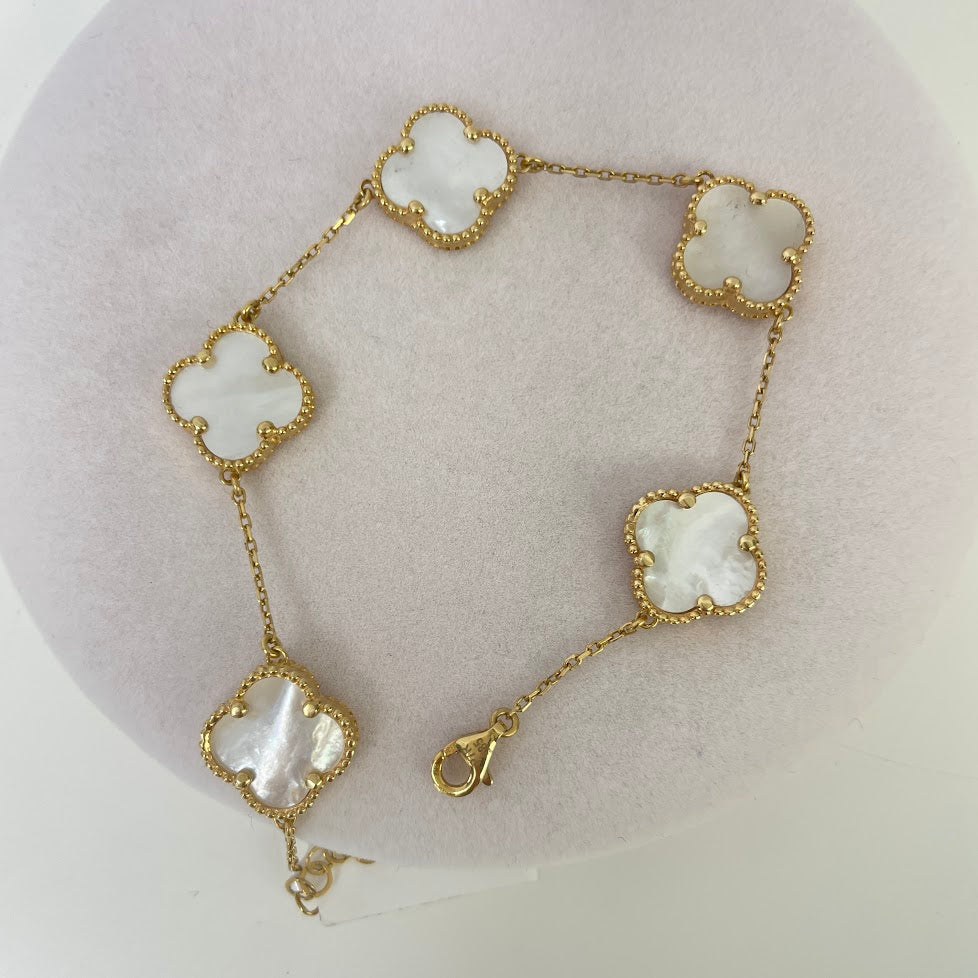 צמיד תלתנים גדולים זהב 14K צהוב מק"ט 488