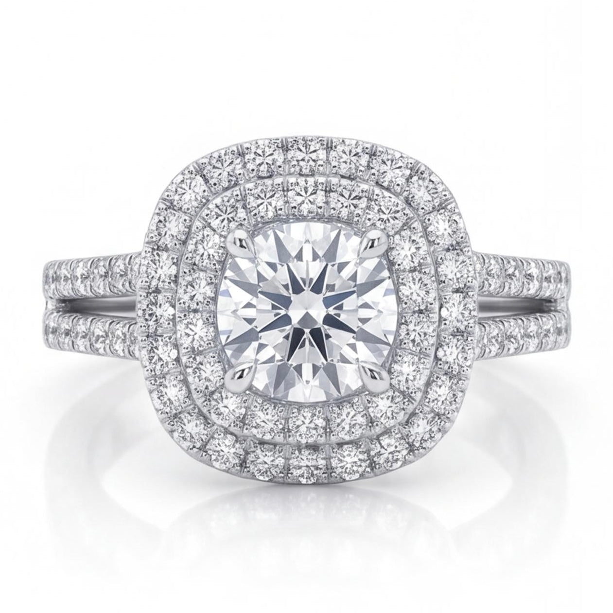 טבעת זהב 18K לבן יהלומים טבעיים 1.40 קראט מק״ט 1029