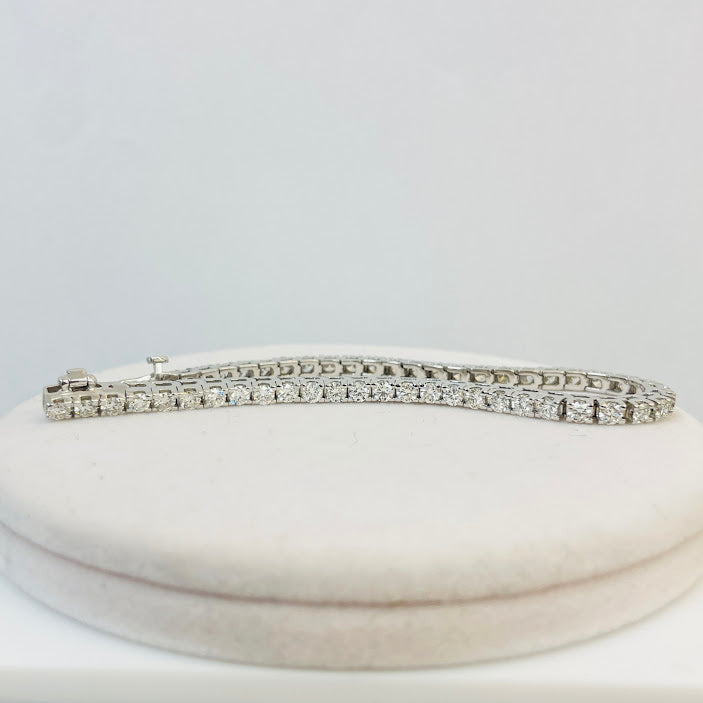 צמיד טניס זהב לבן 14K משובץ 5.00 קראט יהלומים טבעיים צבע F נקיון VS מק"ט 445