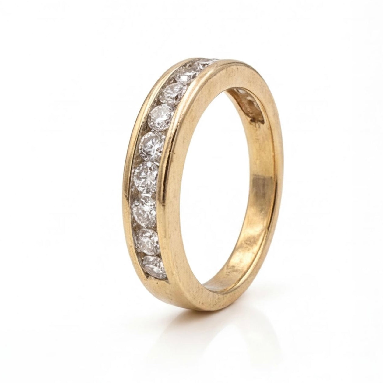 טבעת פס זהב 14K צהוב יהלומים 0.36 קראט מק״ט 963