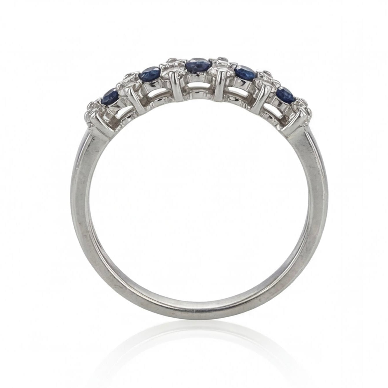 טבעת זהב 14K לבן יהלומים לבנים ושחורים מק״ט 995