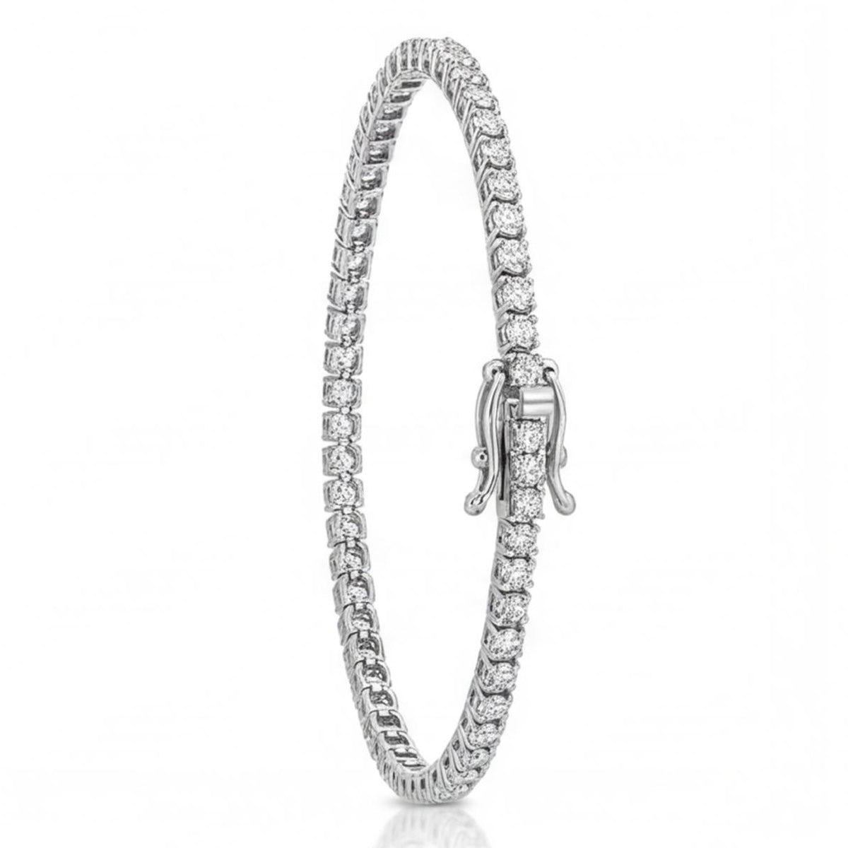 צמיד טניס זהב 14K לבן יהלומים טבעיים 1.00 קראט מק״ט 980