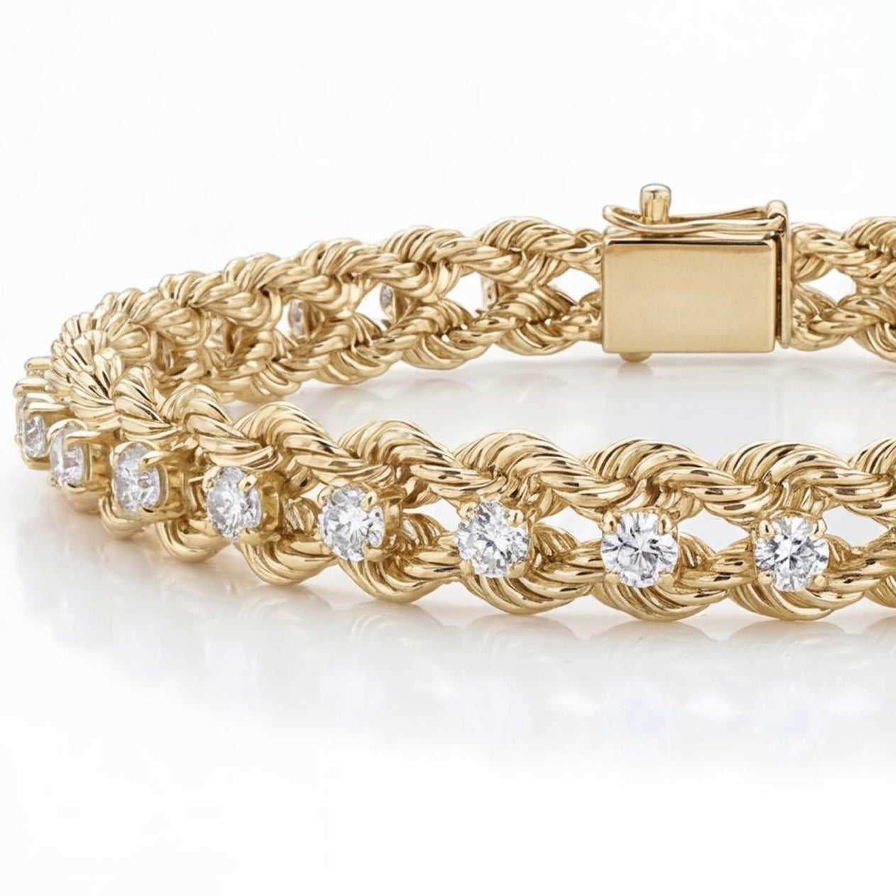 צמיד זהב 14K צהוב יהלומים טבעיים 1.85 קראט מק״ט 949