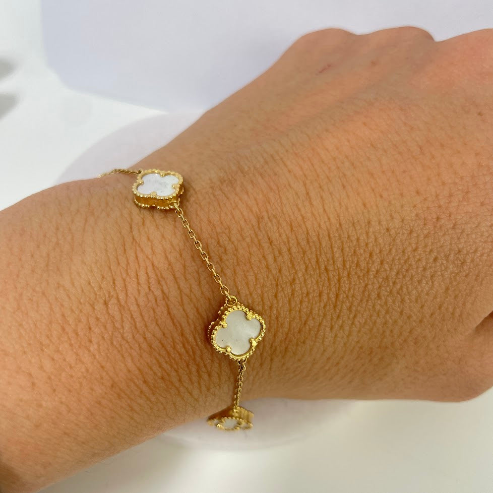 צמיד תלתנים זהב 14K צהוב מק"ט 486