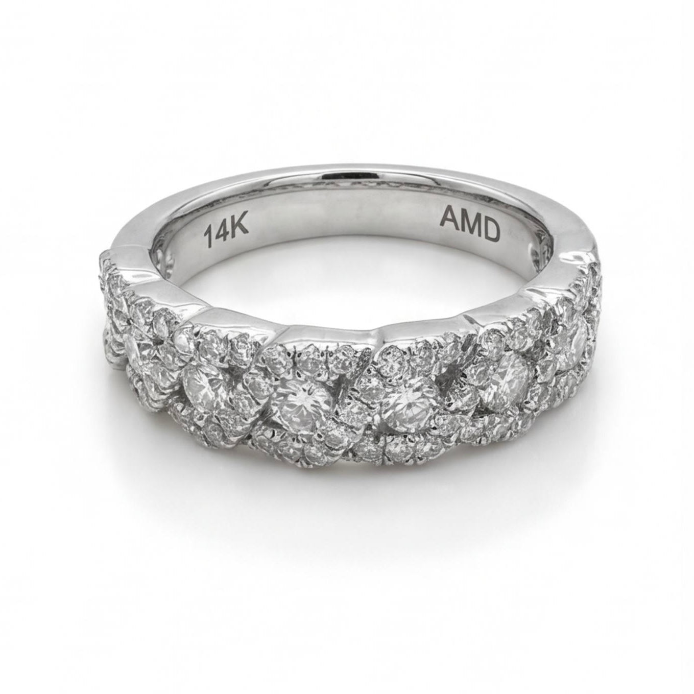 טבעת זהב 14K לבן יהלומים 0.80 קראט מק״ט 959