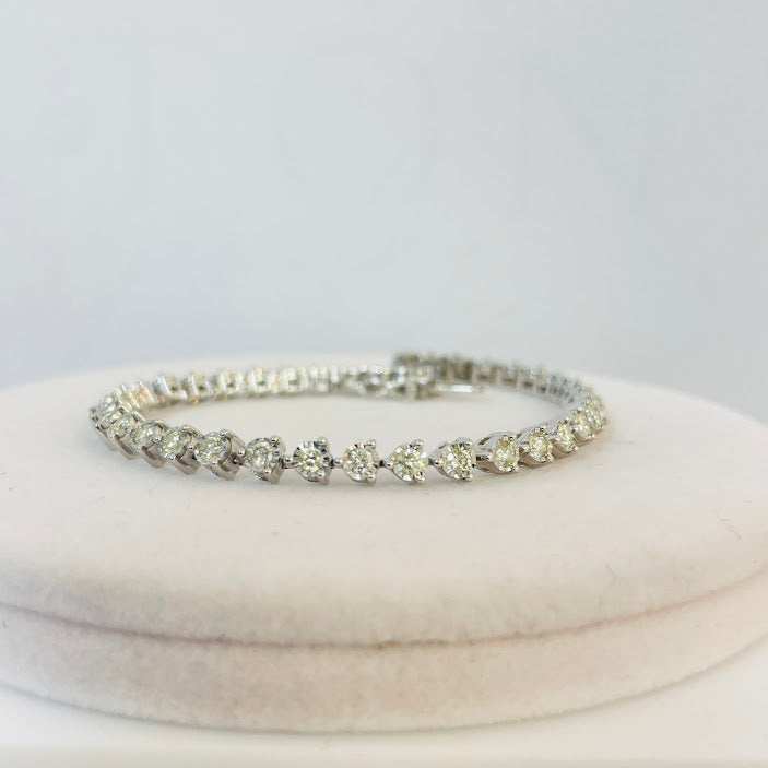 צמיד טניס זהב לבן 14K משובץ 1.20 קראט יהלומים טבעיים צבע F נקיון VS מק"ט 436