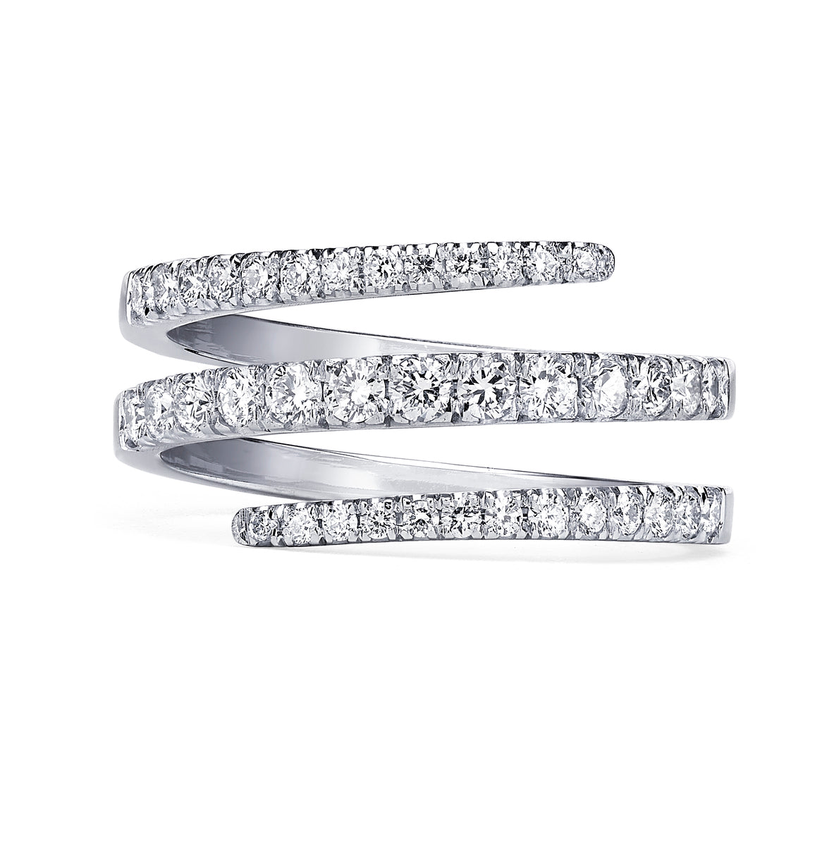 טבעת יהלומים בעיצוב ספירלה