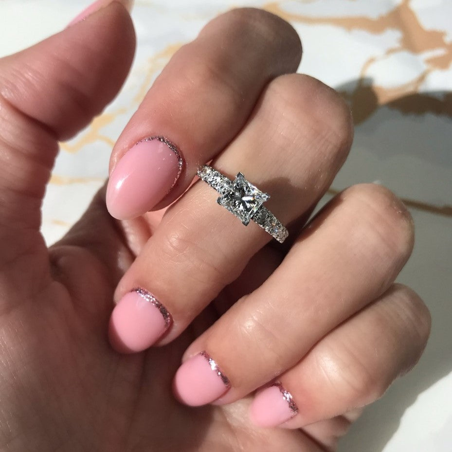 טבעת אירוסין יהלום פרינסס