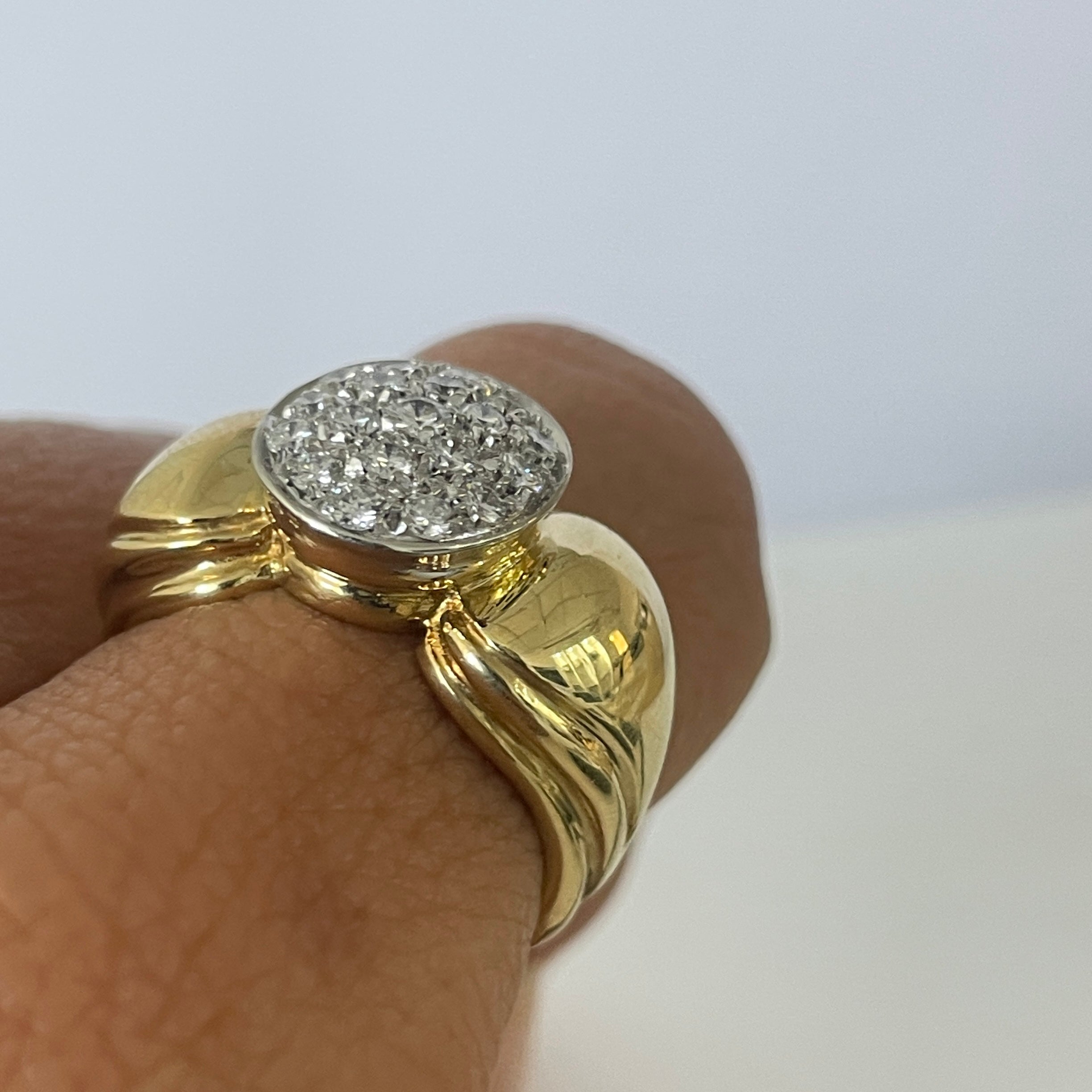 טבעת יהלומים טבעיים 0.55 קראט צבע E ניקיון VS זהב 18K צהוב מק"ט 596