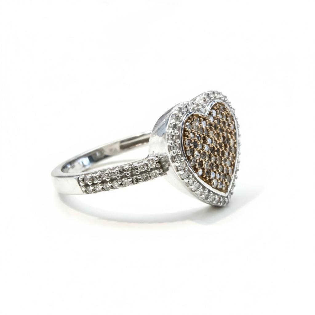 טבעת זהב 14K לב יהלומים 0.47 קראט מק״ט MN4