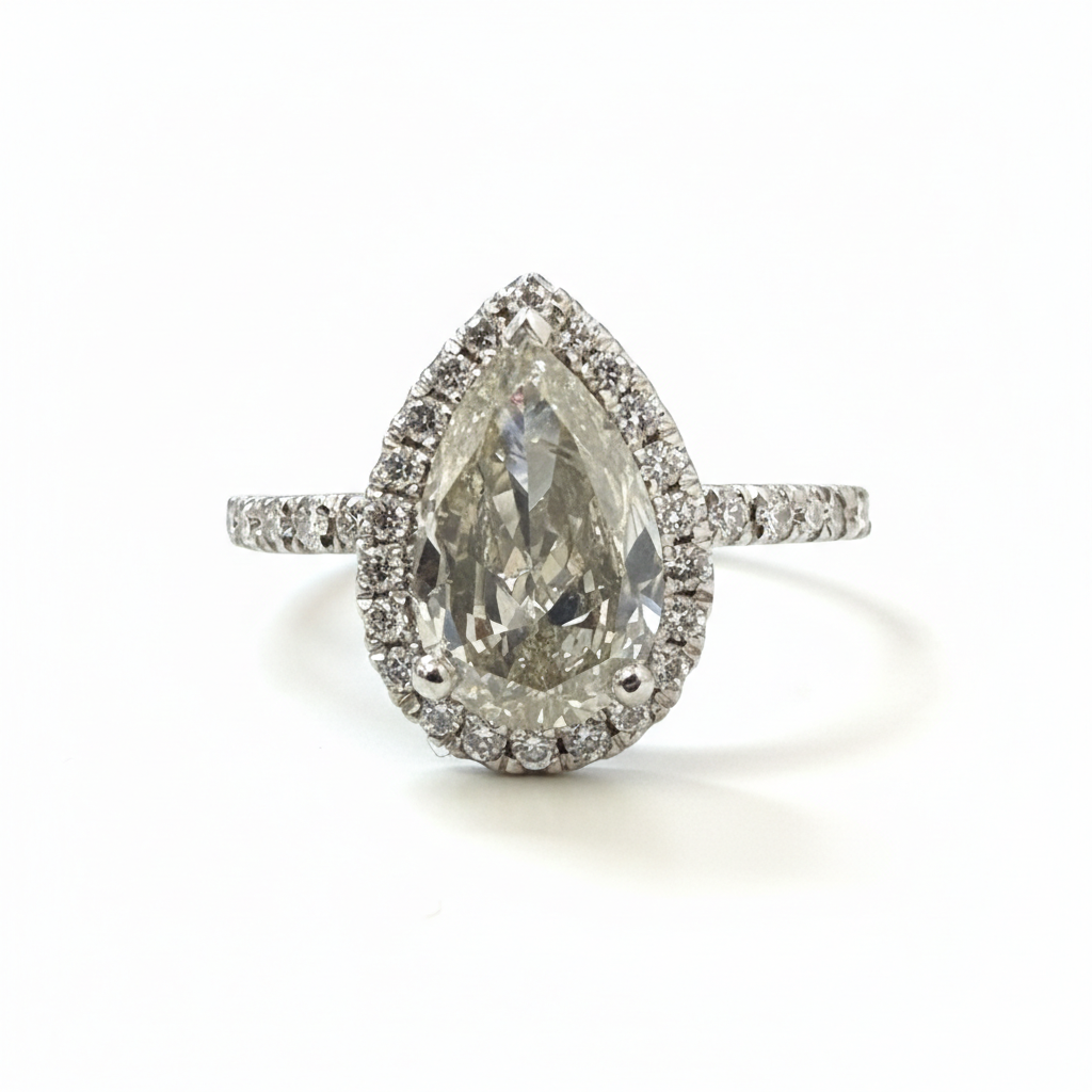 טבעת זהב 14K יהלום טיפה טבעי 1.25 קראט מק״ט E301