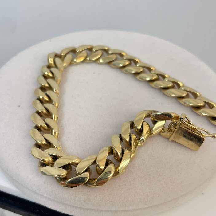 צמיד חוליות וינטג אמיתי זהב צהוב 14K משובץ 1.80 קראט יהלומים טבעיים צבע F נקיון VS מק"ט 410