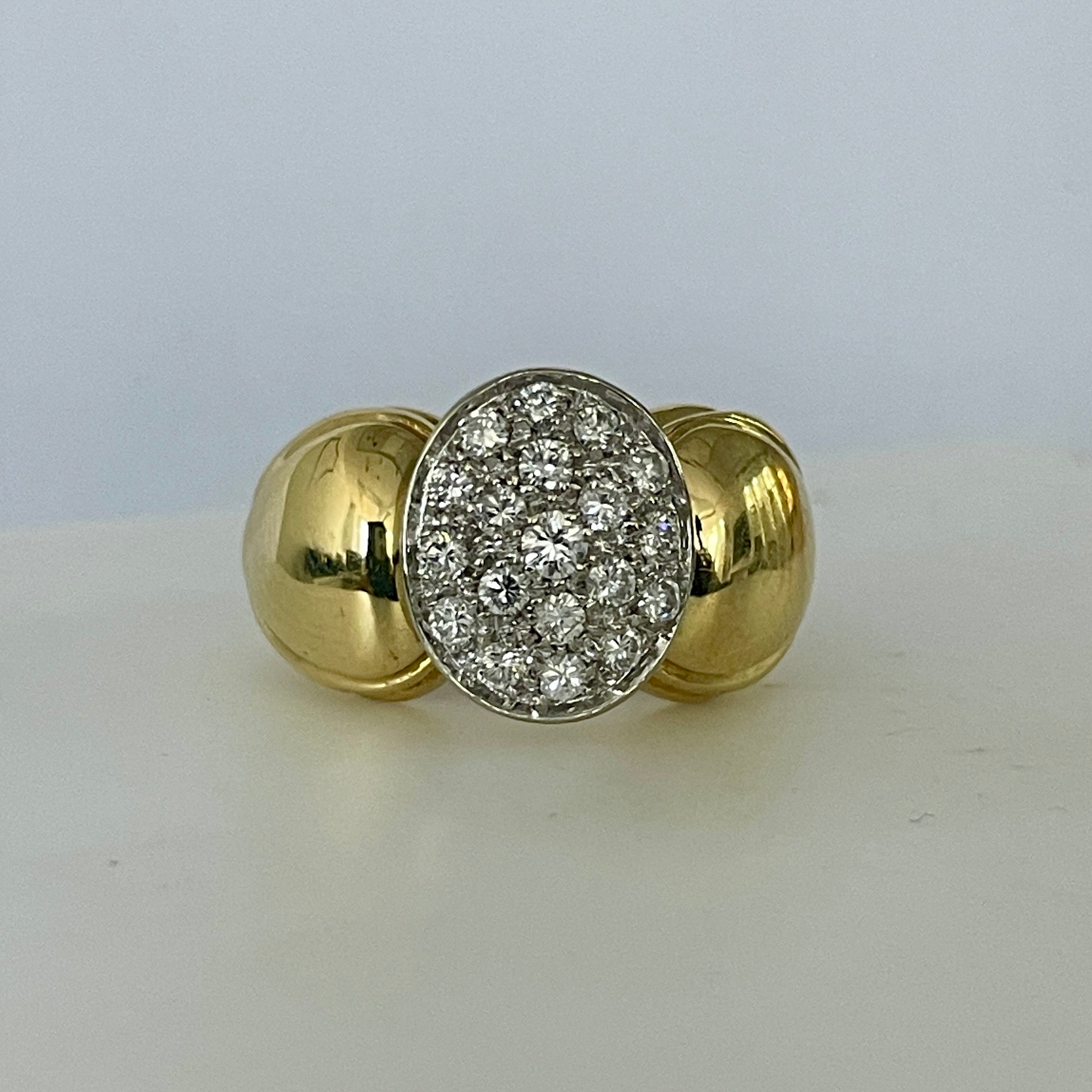 טבעת יהלומים טבעיים 0.55 קראט צבע E ניקיון VS זהב 18K צהוב מק"ט 596