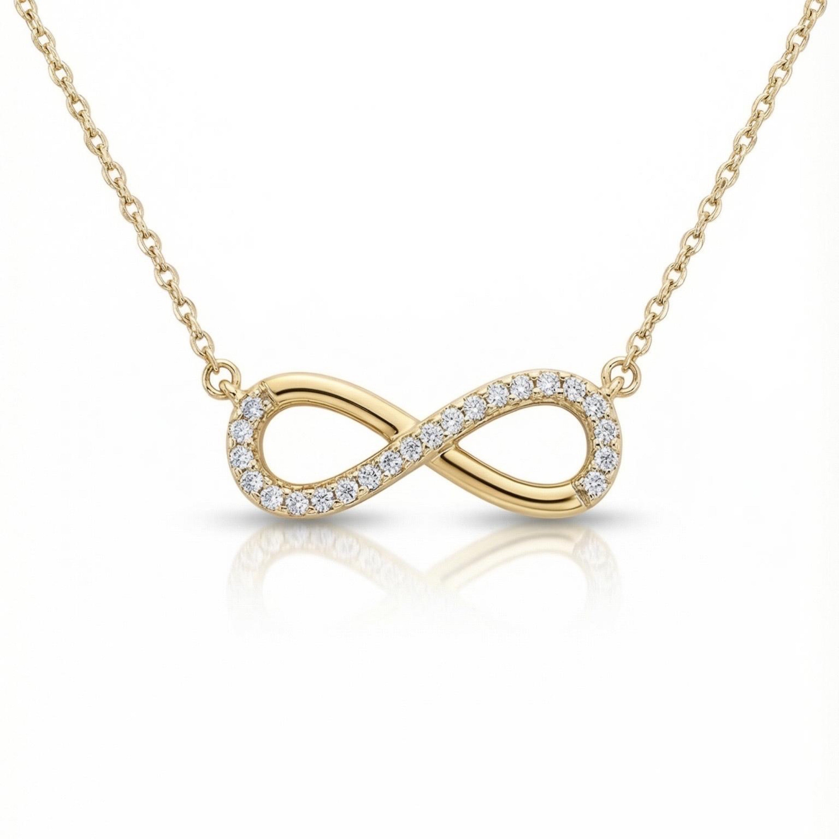 שרשרת זהב 10K צהוב אינפיניטי יהלומים 0.20 קראט מק״ט 848